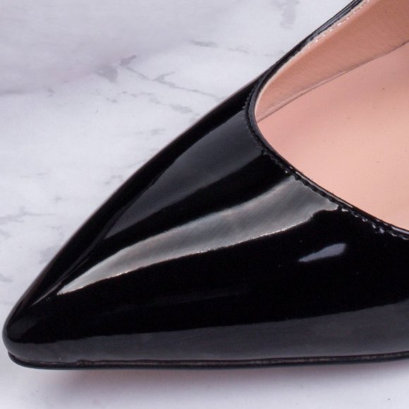 Petit Cadeau Lavinia - Sexy Slip on Pumps with 4" Heels. Black Patent. NEW! - Picture 5 of 7